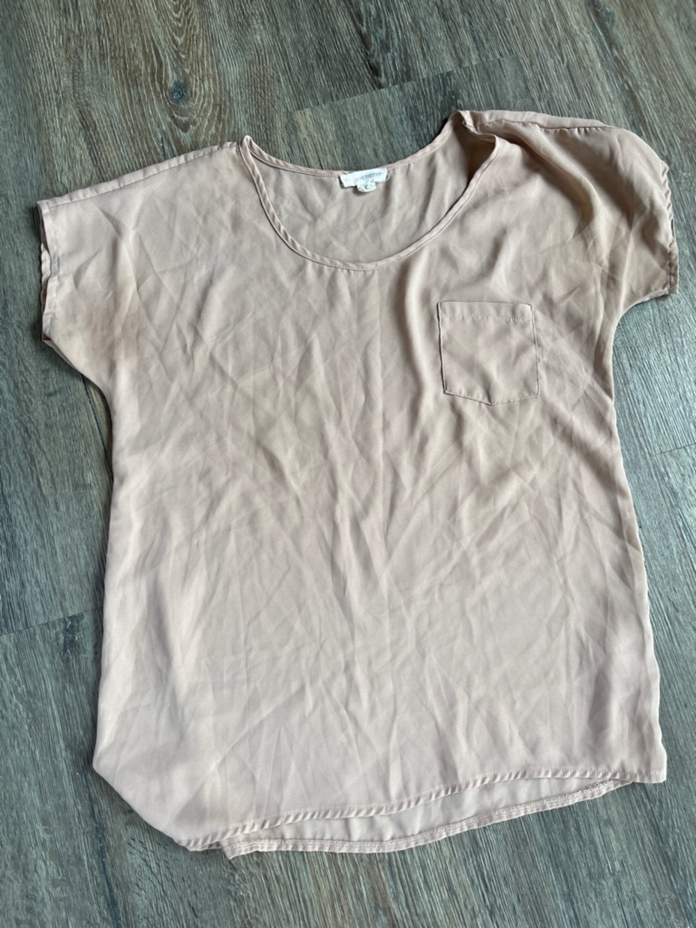 Blank NYC Neutral Blush Pocket Tee
